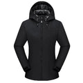 Chaqueta cortavientos para mujer con forro.
Resistente al agua y al viento e capucha con cordón, bolsillos para las manos con cremallera, negro.