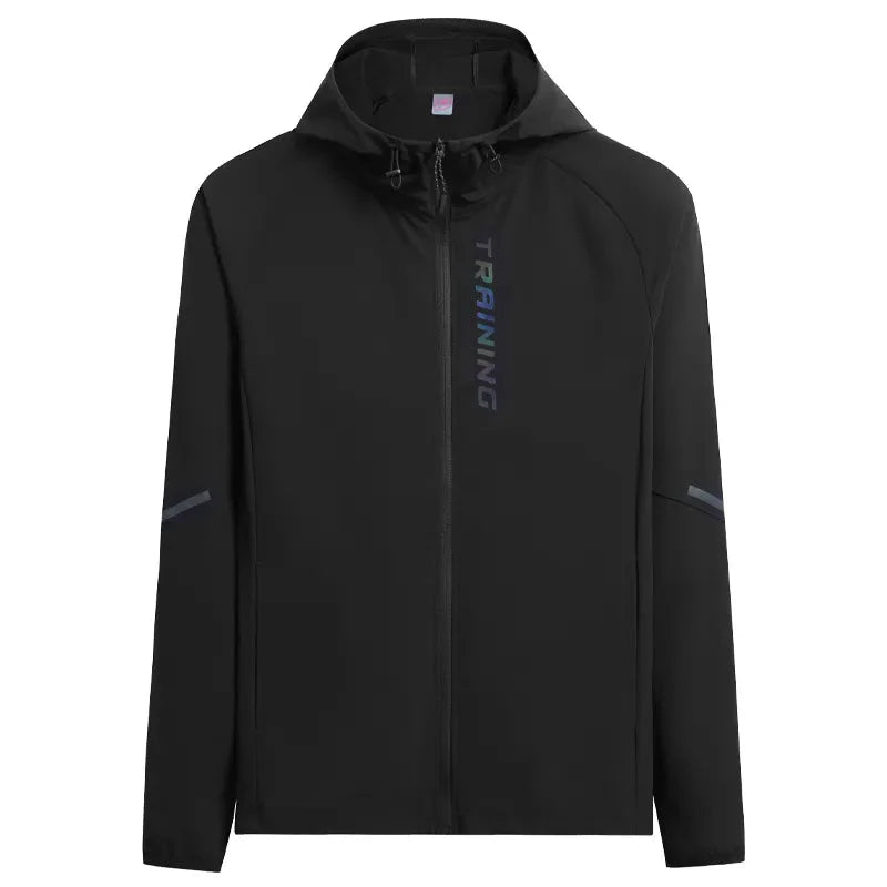 Chaqueta cortavientos con capucha para mujer, negro.
