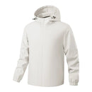 Chaqueta deportiva para hombre, con forro interior, capucha con cordón ajustable, bolsillos para las manos, blanco.