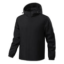 Chaqueta deportiva para hombre, con forro interior, capucha con cordón ajustable, bolsillos para las manos, negro.