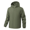 Chaqueta deportiva para hombre, con forro interior, capucha con cordón ajustable, bolsillos para las manos, verde.