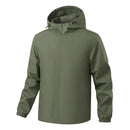 Chaqueta deportiva para hombre, con forro interior, capucha con cordón ajustable, bolsillos para las manos, verde.