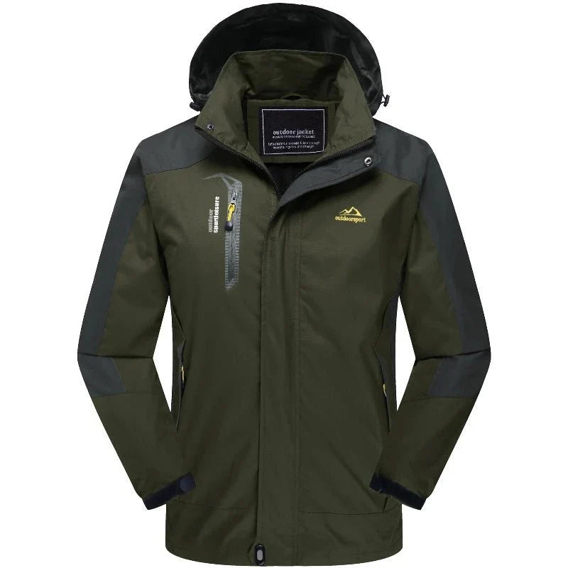 Chaqueta cortavientos estampada para hombre.
Goma suave e impermeable que protege del agua y del viento, verde.