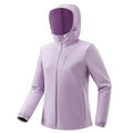 Chaqueta cortavientos impermeable para mujer con forro térmico,
Capucha desmontable, bolsillos con cremallera para las manos, lila.