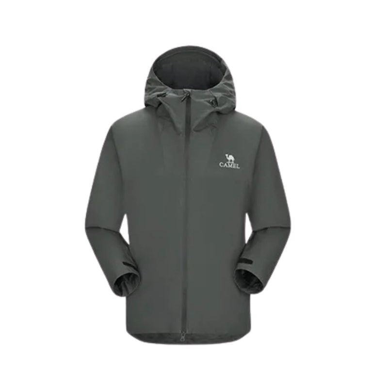 Chaqueta cortavientos impermeable para hombre,
Modelo holgado y de gran tamaño, verde.