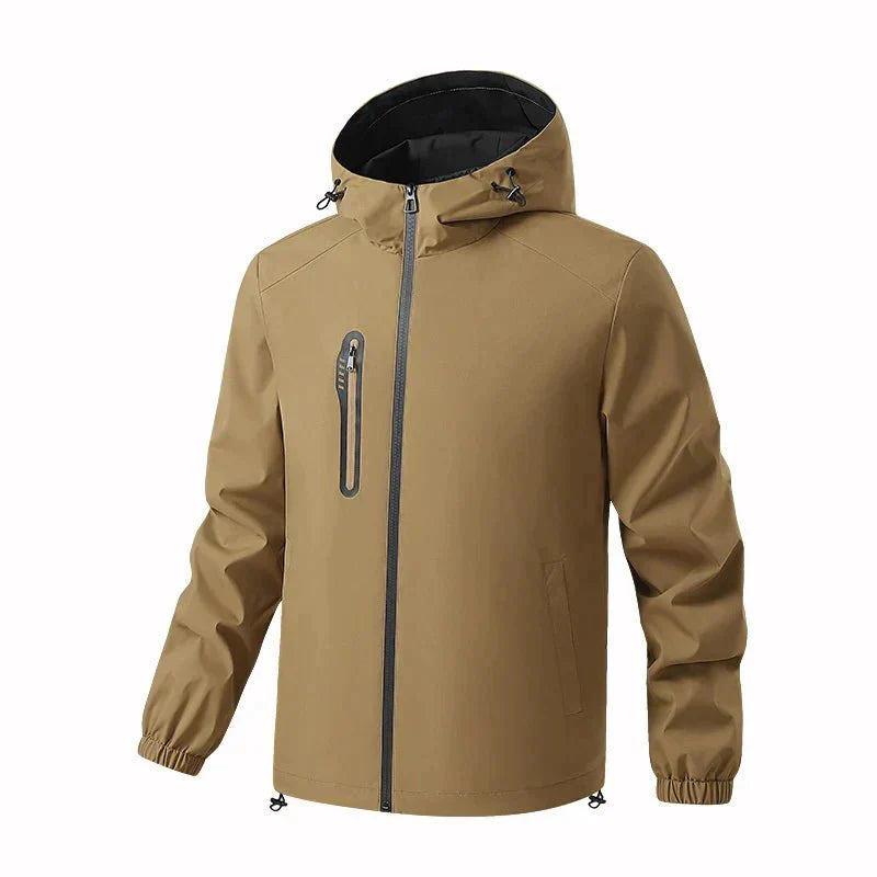 Chaqueta deportiva para hombre, resistente al viento, al agua, térmica y al desgaste, marrón.