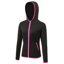 Chaqueta cortavientos para mujer ligero, transpirable, de secado rápido, detalle de color rosa