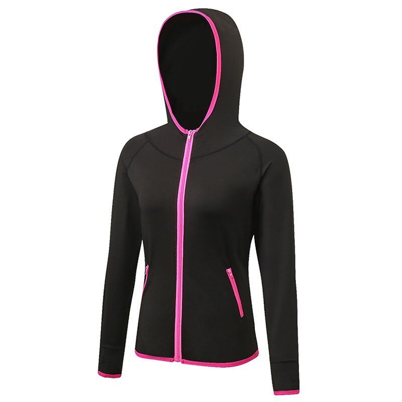 Chaqueta cortavientos para mujer ligero, transpirable, de secado rápido, detalle de color rosa
