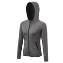Chaqueta cortavientos para mujer ligero, transpirable, de secado rápido, detalle de color gris