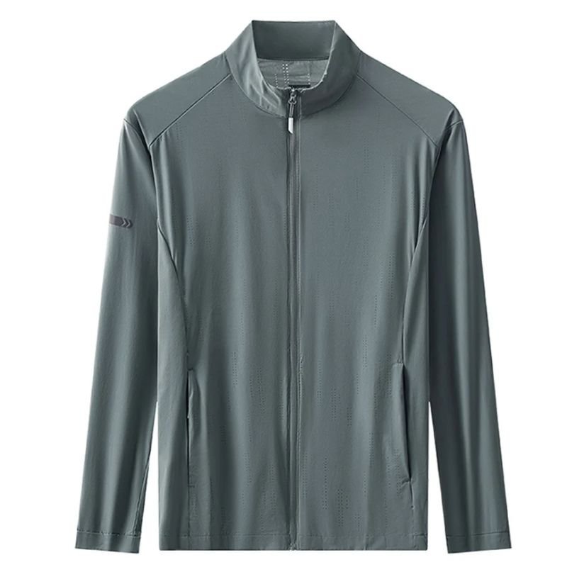 Chaqueta cortavientos ultraligera para hombre, con protección solar UPF 40+, verde