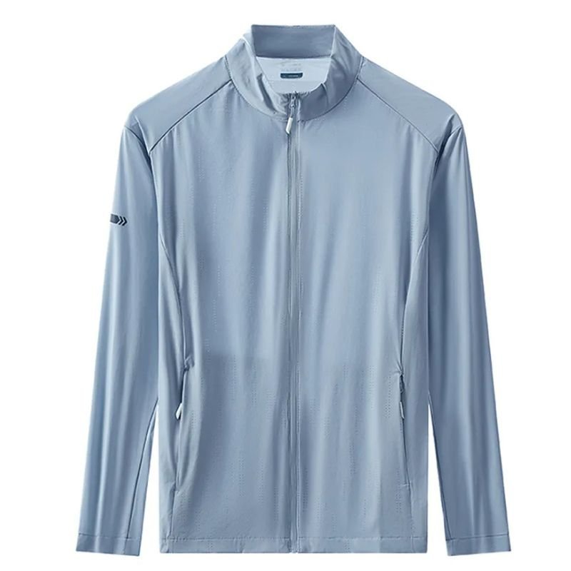 Chaqueta cortavientos ultraligera para hombre, con protección solar UPF 40+, azul