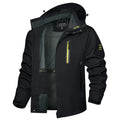 Chaqueta cortavientos impermeable para hombre tejido de poliéster, negro