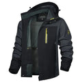 Chaqueta cortavientos impermeable para hombre tejido de poliéster, gris negro