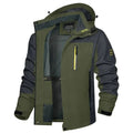 Chaqueta cortavientos impermeable para hombre tejido de poliéster, verde
