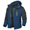 Chaqueta cortavientos impermeable para hombre tejido de poliéster, azul
