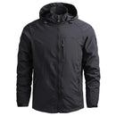 Chaqueta cortavientos deportiva para hombre tejido poliéster, color negro