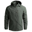 Chaqueta cortavientos deportiva para hombre tejido poliéster, color verde