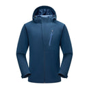 Chaqueta cortavientos forrada con capucha para hombre tejido de poliéster, color azul