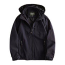 Cortavientos para hombre, capucha desmontable, puños ajustables, con forro, color azul