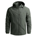 Chaqueta cortavientos para hombre resistente al agua y al viento, color verde
