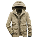 Chaqueta cortavientos de hombre, modelo parka respirable, color caqui