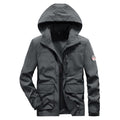 Chaqueta cortavientos de hombre, modelo parka respirable, color gris