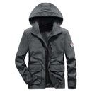 Chaqueta cortavientos de hombre, modelo parka respirable, color gris