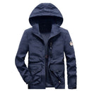 Chaqueta cortavientos de hombre, modelo parka respirable, color azul
