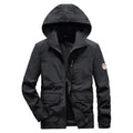 Chaqueta cortavientos de hombre, modelo parka respirable, color negro