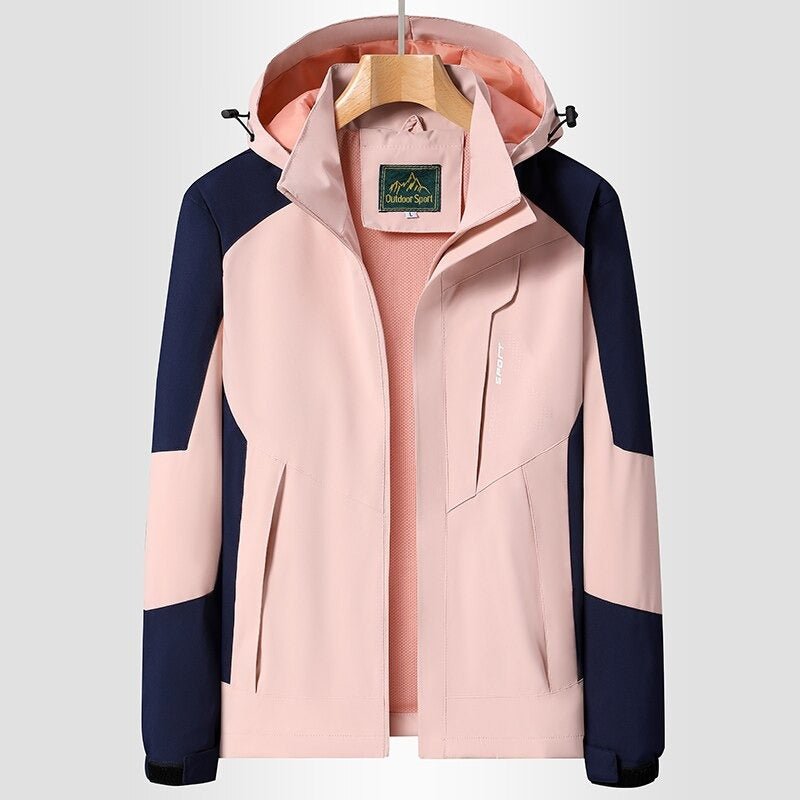 Chaqueta cortavientos con forro para mujer transpirable e impermeable, color rosa