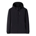 Chaqueta cortavientos para hombre con forro tejido poliéster, color negro