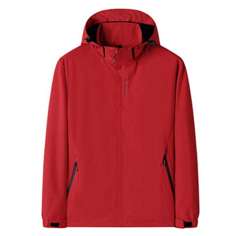 Chaqueta cortavientos para hombre con forro tejido poliéster, color rojo