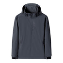 Chaqueta cortavientos para hombre con forro tejido poliéster, color gris