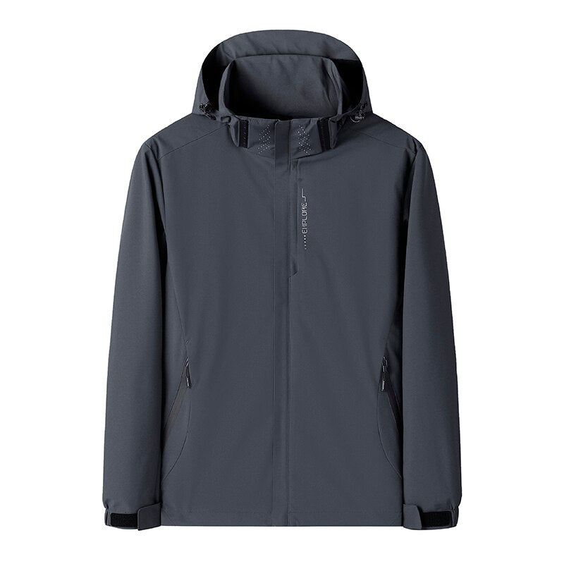 Chaqueta cortavientos para hombre con forro tejido poliéster, color gris