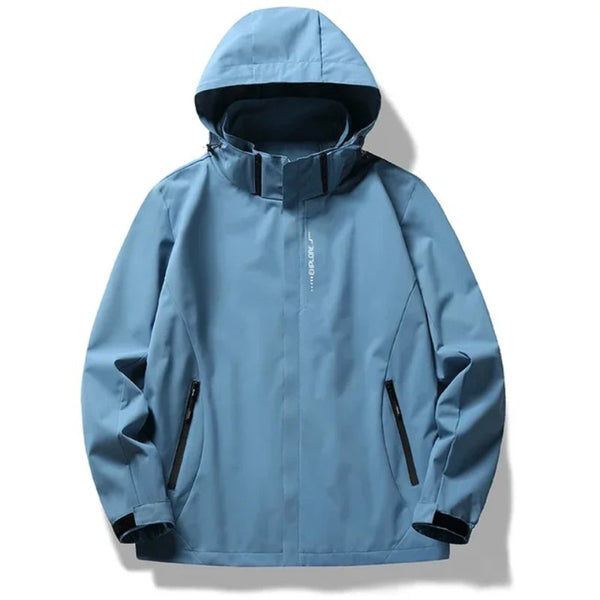 Chaqueta cortavientos para hombre con forro tejido poliéster, color azul