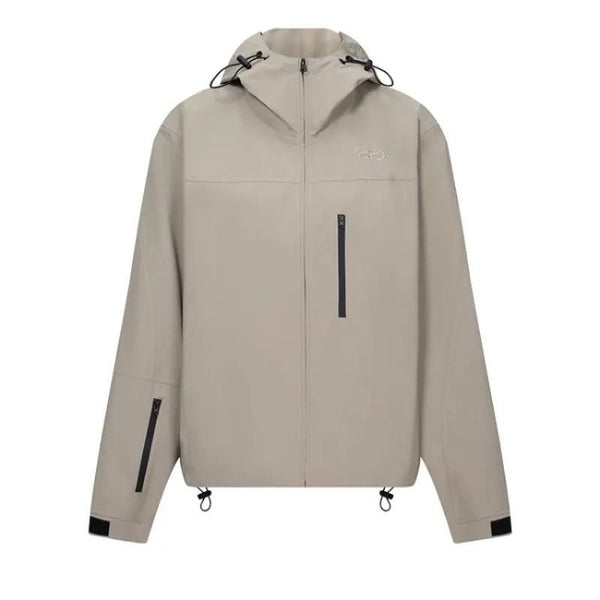 Chaqueta cortavientos de mujer con capucha, modelo oversize, color caqui
