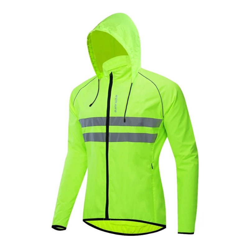 Cortavientos para hombre impermeable y a prueba de viento capucha desmontable y ajustable con cordón, color verde