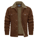 Chaqueta Cameron de terciopelo forrada en polar Sherpa para hombre marrón