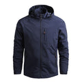Chaqueta cortavientos para hombre resistente al agua y al viento, color azul