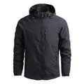 Chaqueta cortavientos para hombre resistente al agua y al viento, color negro