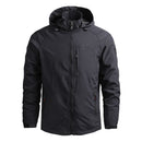 Chaqueta cortavientos para hombre resistente al agua y al viento, color negro
