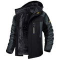 Chaqueta de hombre forrada con piel cálida adecuado para uso en nieve/esquí soporta temperatura: -20°C, color negro y gris
