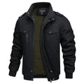 Chaqueta estilo retro para hombre con forro, tejido antidesgarro, color negro
