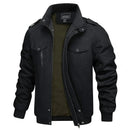 Chaqueta estilo retro para hombre con forro, tejido antidesgarro, color negro