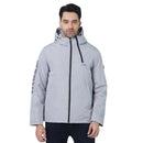Chaqueta acolchada para hombre con capucha, tejido poliéster de alta calidad, color gris