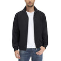 Chaqueta ligera y transpirable para hombre con tejido de poliéster, puños y dobladillo elásticos, negro