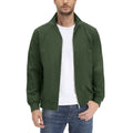Chaqueta ligera y transpirable para hombre con tejido de poliéster, puños y dobladillo elásticos, verde