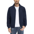 Chaqueta ligera y transpirable para hombre con tejido de poliéster, puños y dobladillo elásticos, azul