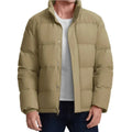 Chaqueta acolchada para hombre, rellena de plumón de ganso, impermeable caqui