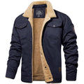 Chaqueta forrada de hombre con bolsillos interiores y laterales azul